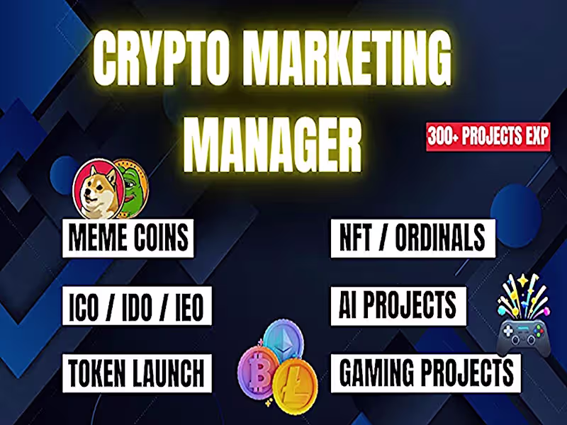 Cover image for I will be your crypto community manager and marketing manager 