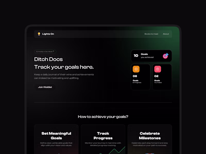 Cover image for Lights On Landing Page Design