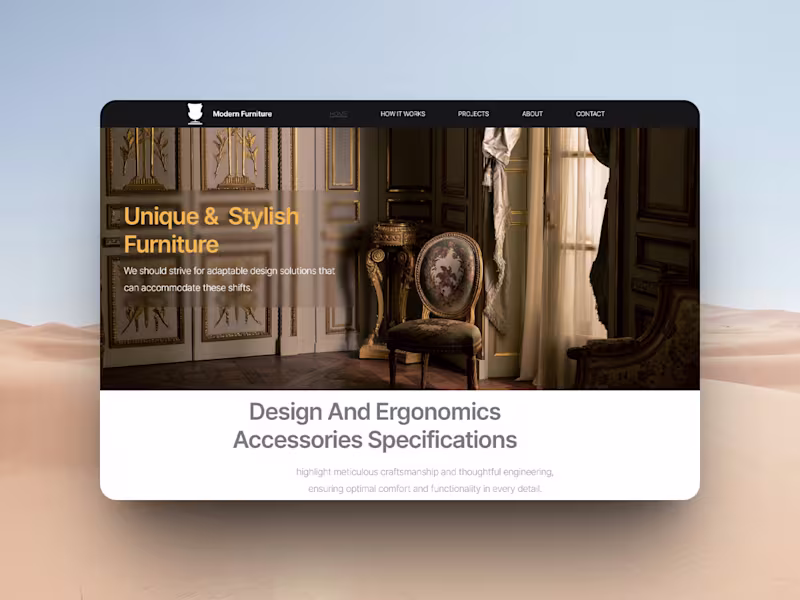 Cover image for MORDERN FURNITURE WEBSITE DESIGN