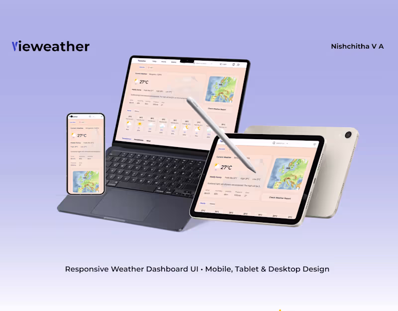 Cover image for Responsive Weather Dashboard UI in Figma