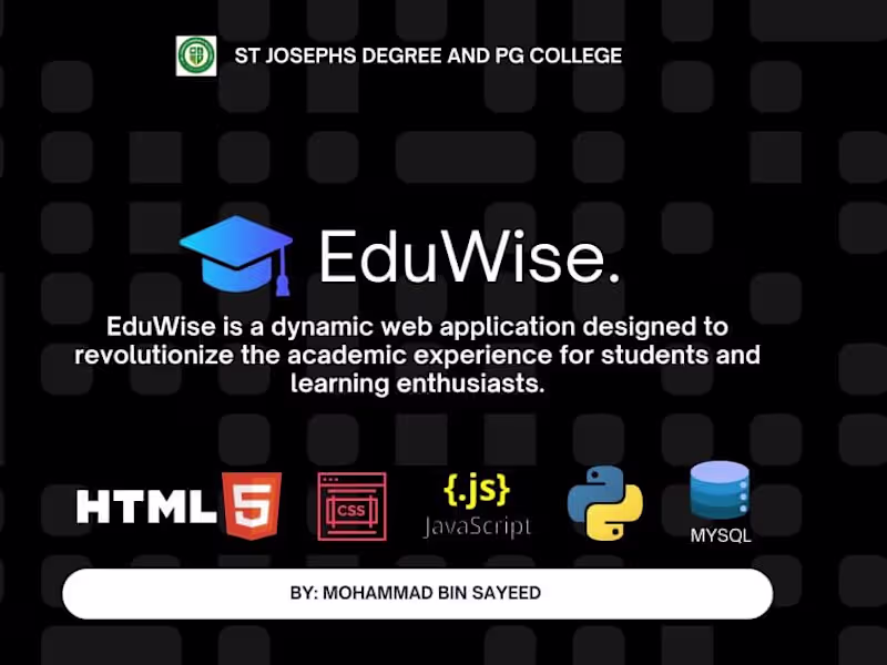 Cover image for EduWise - Smart  Study Planner