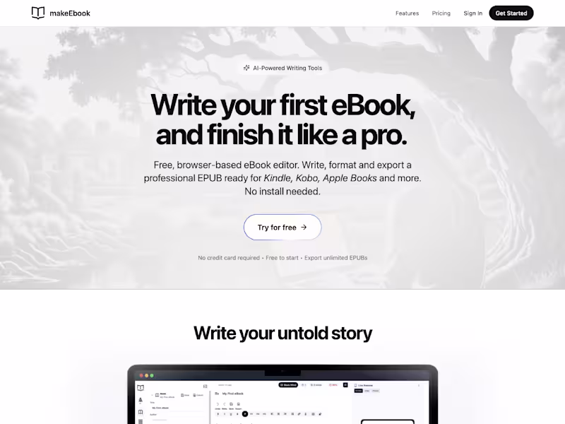 Cover image for A free browser-based eBook editing