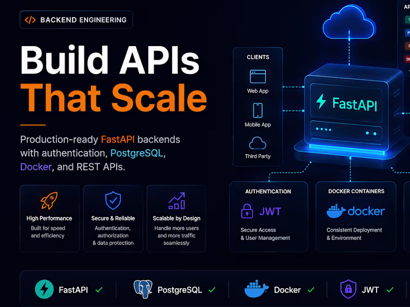 Cover image for Scalable FastAPI backends and REST APIs