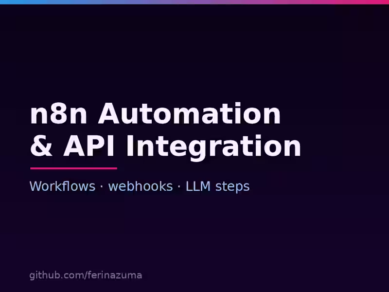 Cover image for n8n / automation + API integration