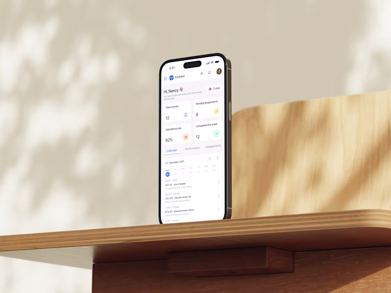 Cover image for EduNest - AI-Powered Student Dashboard Design