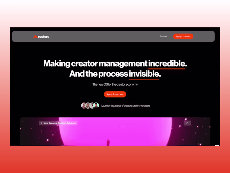Cover image for Rosters - Startup Branding & Webflow Development