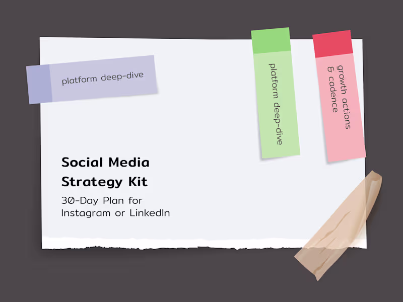 Cover image for Social Media Strategy + 30-Day Content Plan (Instagram/LinkedIn)