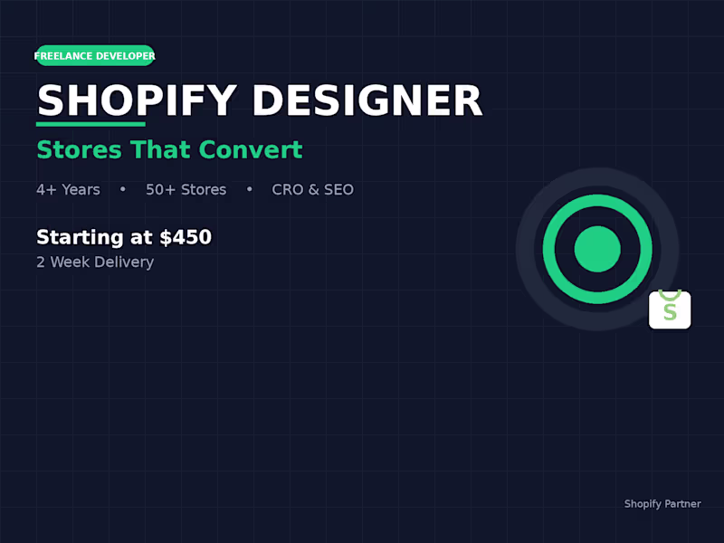 Cover image for Shopify Store Design & Setup