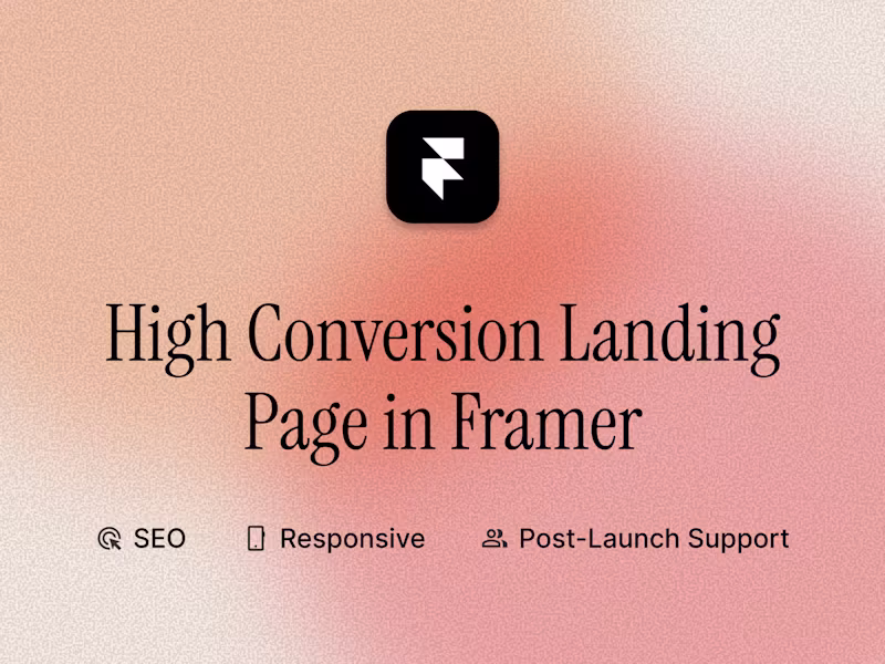 Cover image for High Conversion Landing Page in Framer