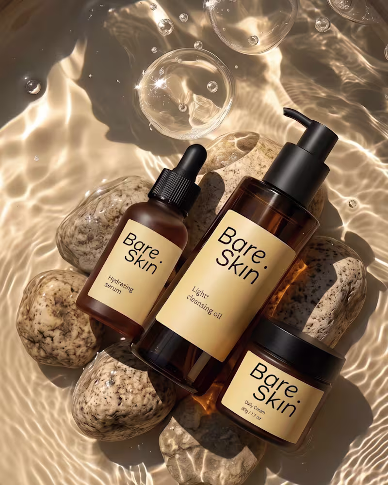Cover image for Bare Skin — Radically Simple Skincare Brand Identity