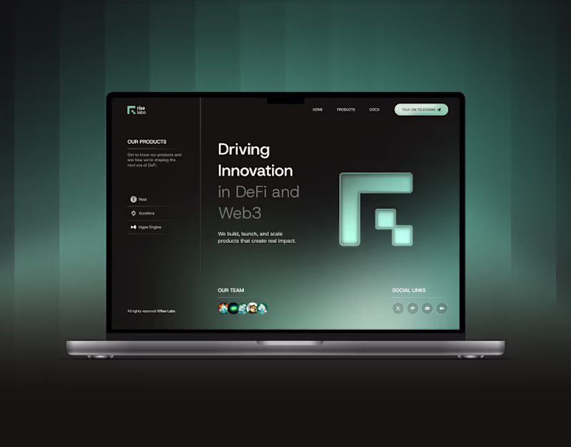 Cover image for RiseLabs - Branding, UX/UI, Motion, 3D and Front-end