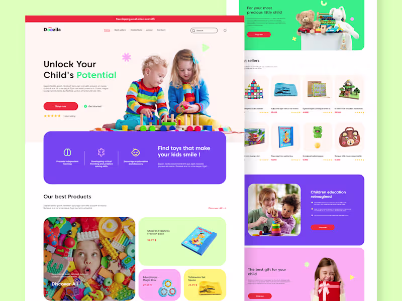 Cover image for Doozila : Kids Toys E-commerce Website