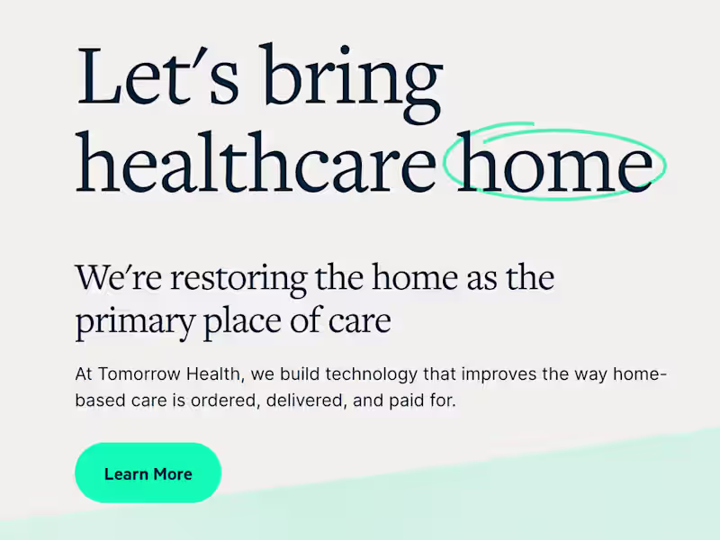 Cover image for Tomorrow Health Website