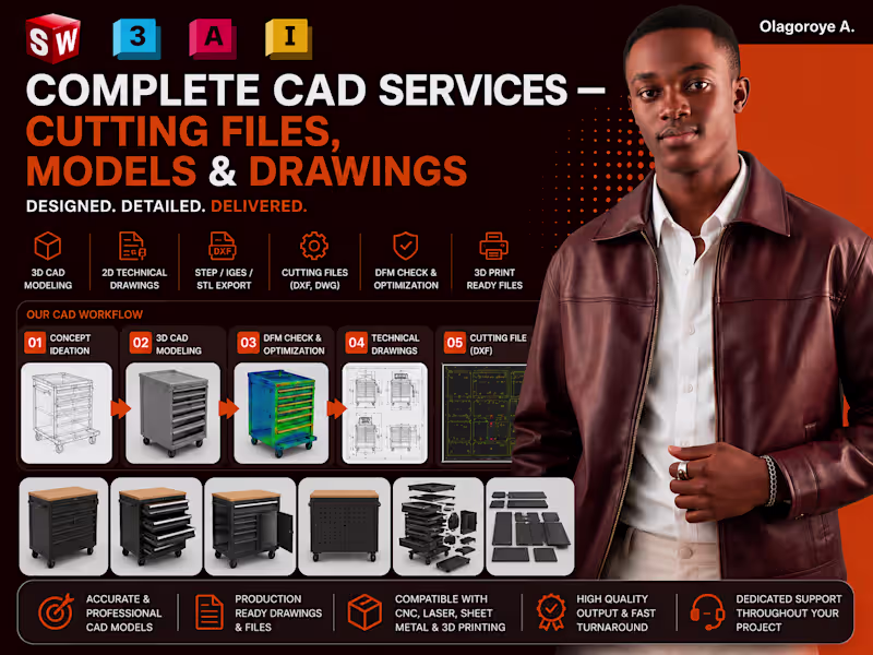 Cover image for Complete CAD Services — Cutting Files, Models & Drawings
