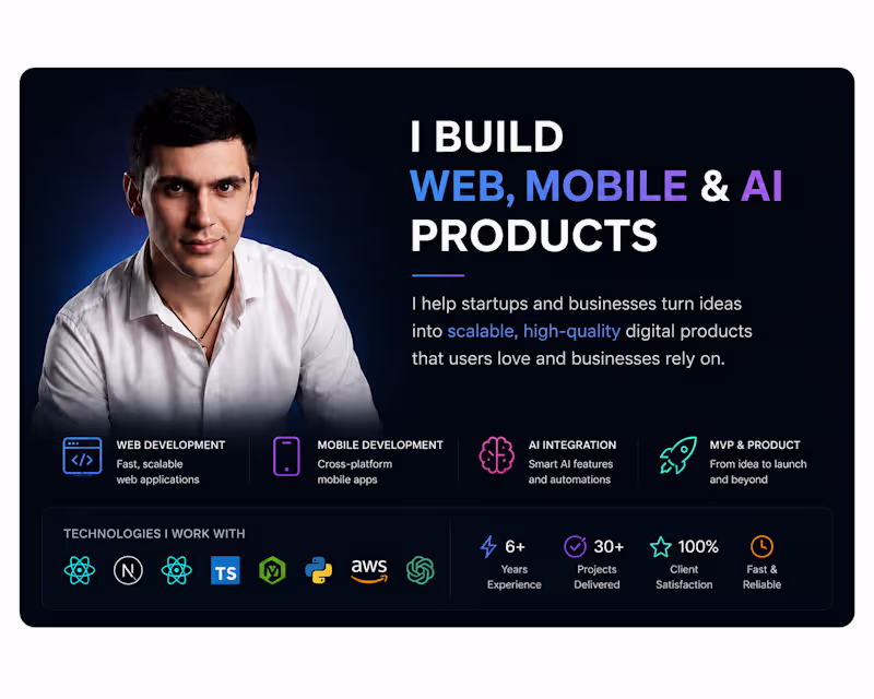 Cover image for Build Scalable Web, Mobile & AI Products