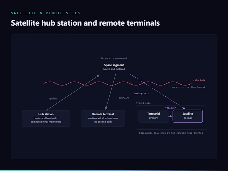 Cover image for Satellite hub station and remote terminal operations