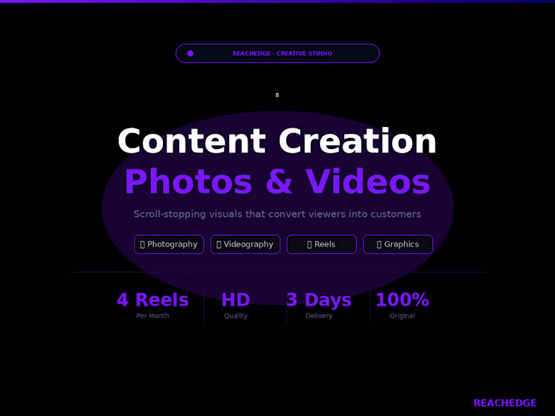 Cover image for Content Creation — Photos, Videos & Reels