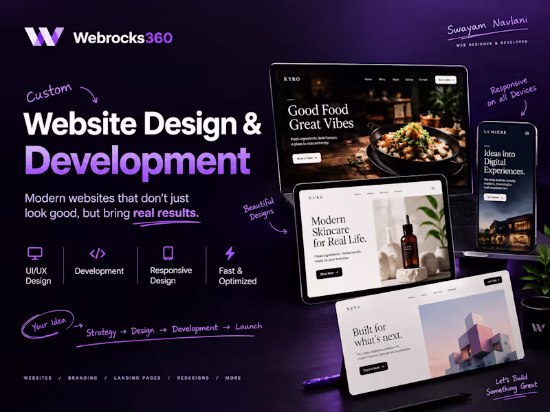 Cover image for Custom Website Design & Development