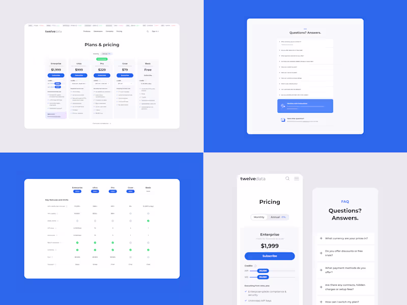 Cover image for A clean, CRO-focused pricing page (https://twelvedata.com/pr...