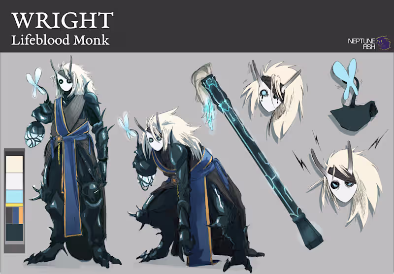 Cover image for Wright Lifeblood Monk- Reference Sheet.
Character