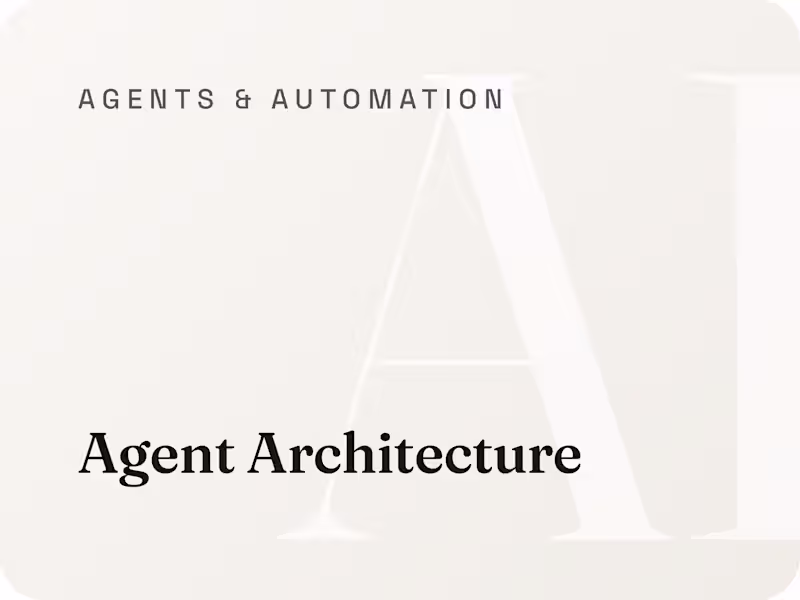Cover image for Agent Architecture: Agents with roles, rules and schedules