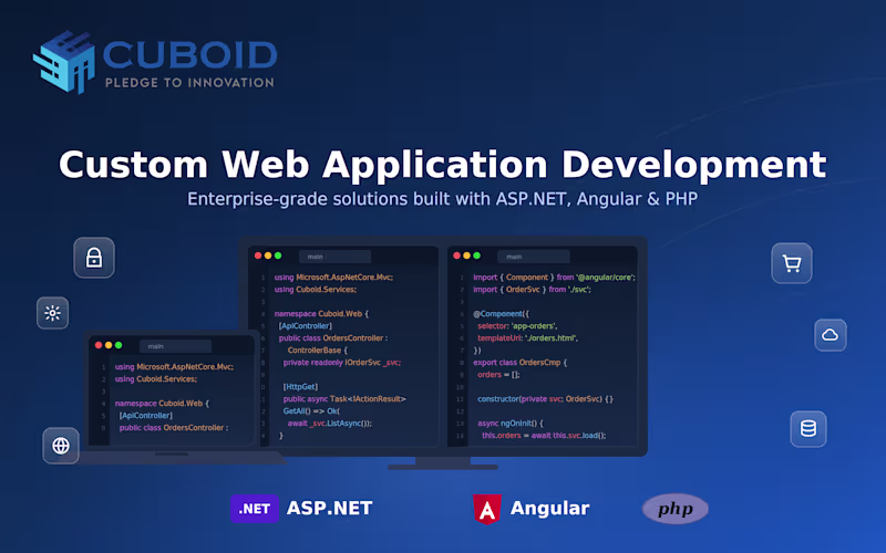 Cover image for Custom Web Application Development (ASP.NET , PHP & Angular)