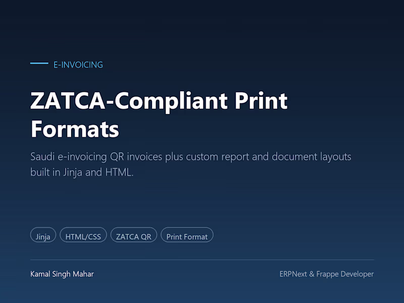 Cover image for ZATCA-Compliant E-Invoicing Print Formats