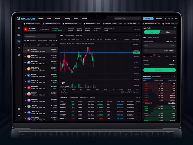 Cover image for Tradecoin – Crypto Trading Web App