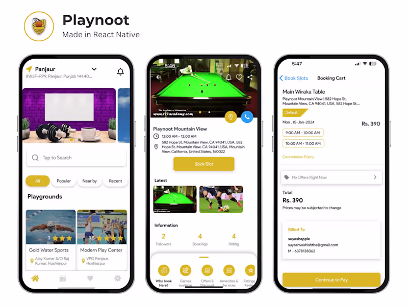 Cover image for Playnoot Mobile - Sports and Booking Platform Solution