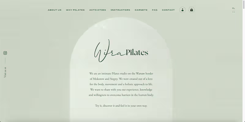 Cover image for WiraPilates - Created Minimalistic Page with Custom Calendar
