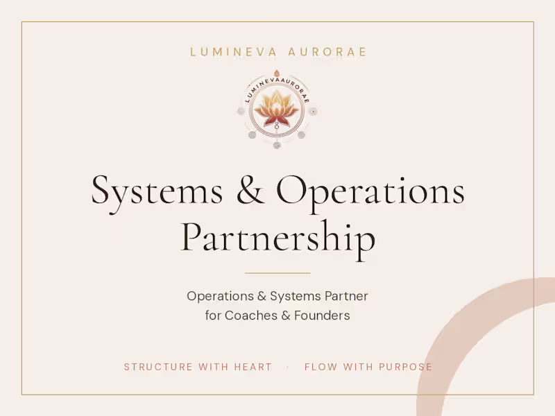 Cover image for Systems & Operations Partnership