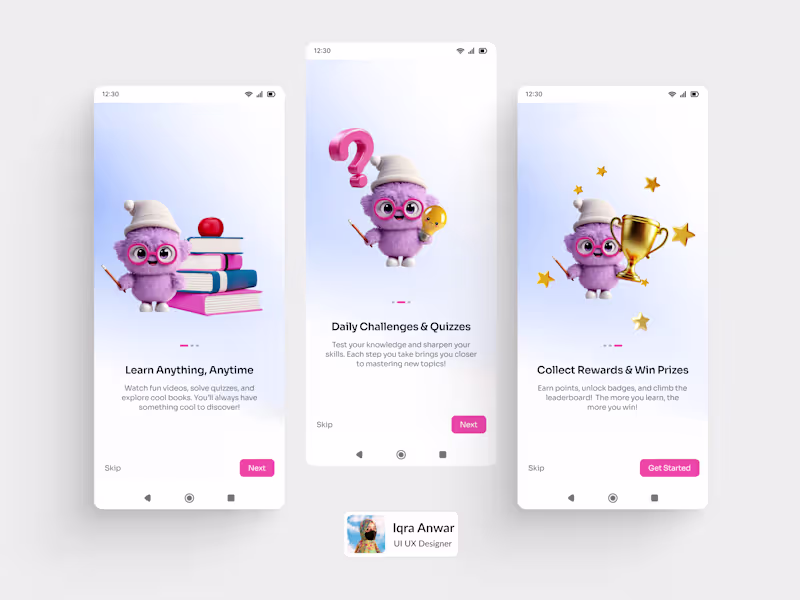 Cover image for Onboarding Screen (E-learning App Design)