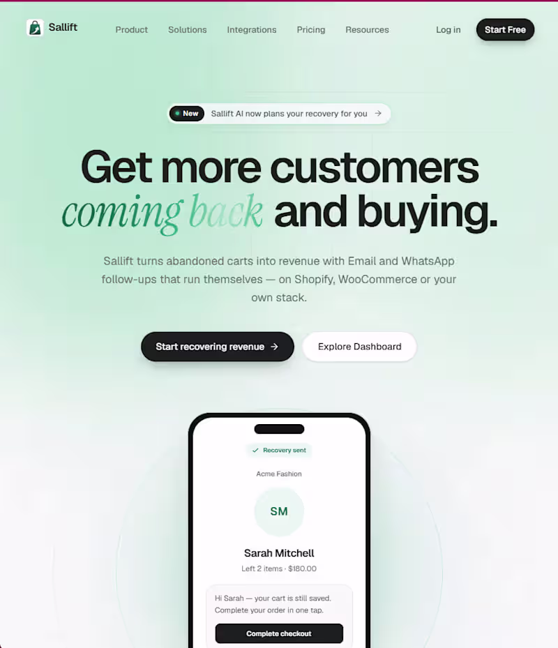 Cover image for Sallift — SaaS Revenue Recovery