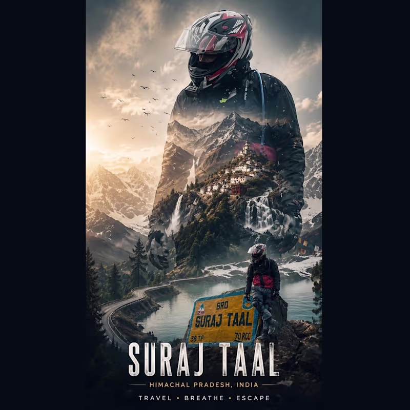 Cover image for suraj taal travel poster design