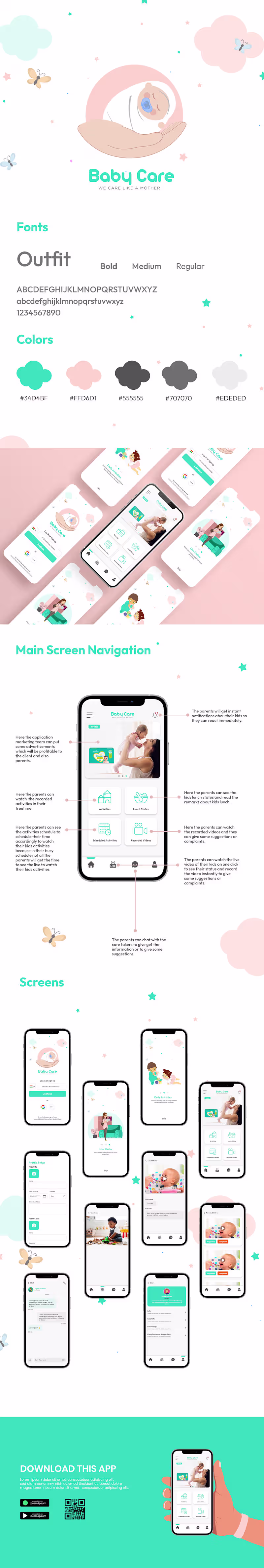 Cover image for Baby Care Center App UI