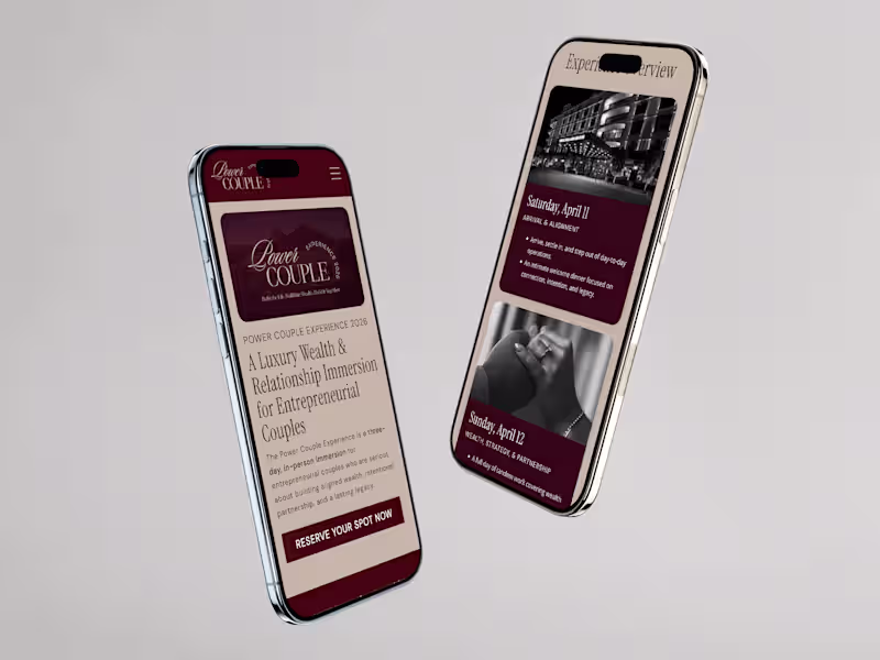 Cover image for Power Couple Experience | Branding + Kajabi Website