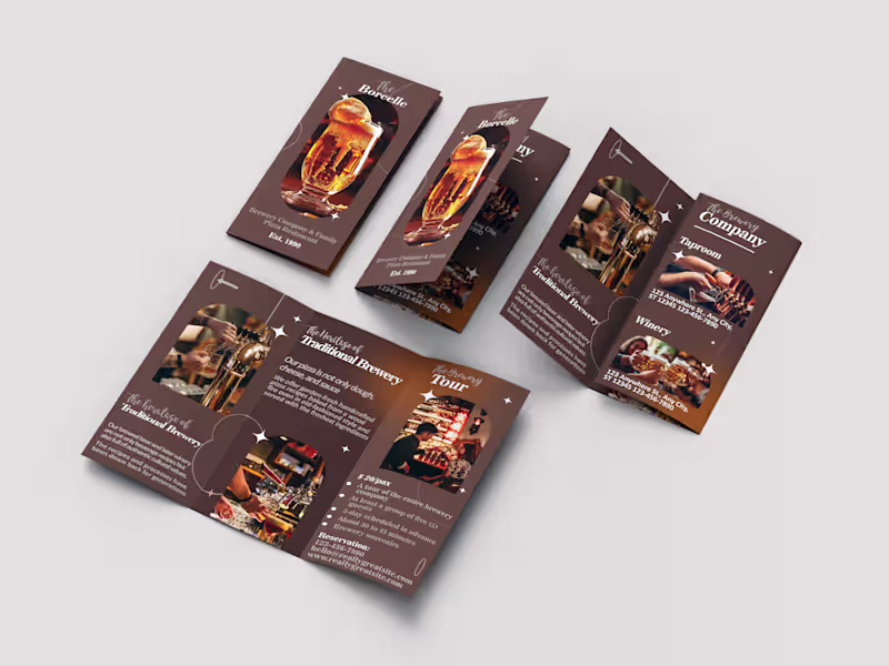 Cover image for Designed a premium tri-fold brochure for a brewery brand, fo...