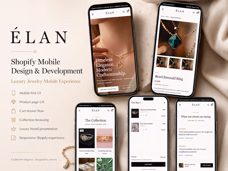 Cover image for Luxury Shopify Jewelry Storefront Design