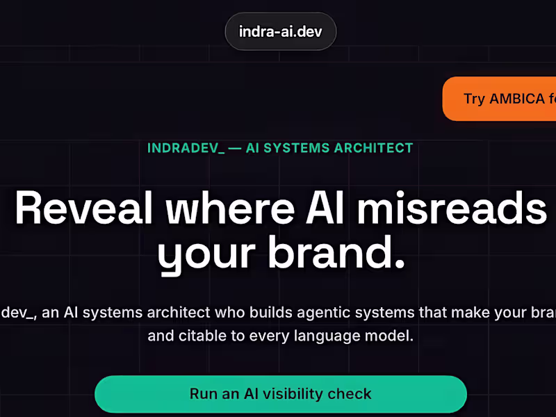 Cover image for indradev_ — AI Systems Architect