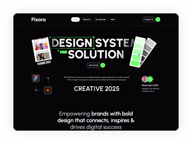 Cover image for Pixora — Design Agency Website