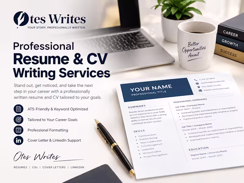 Cover image for Professional Resume & CV Writing