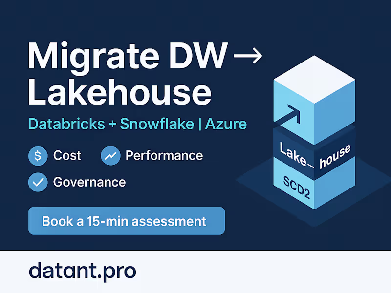 Cover image for 30-Day Lakehouse Launch (Databricks or Snowflake)