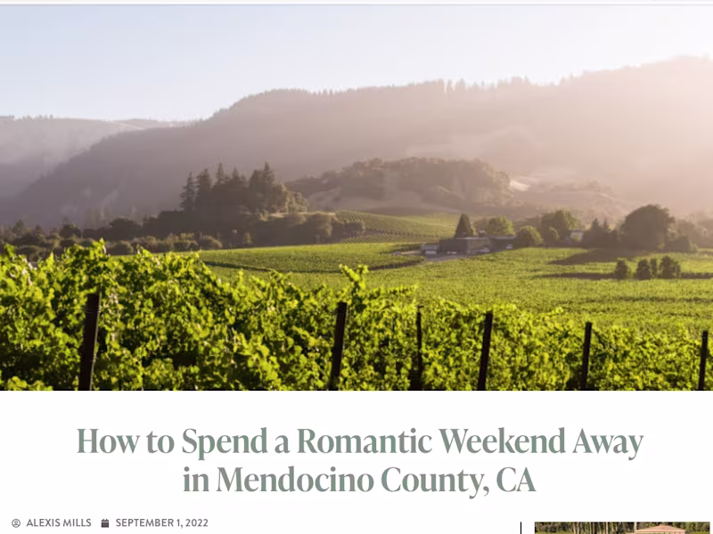 Cover image for Mendocino Wine Country | LOCALE Magazine & Visit Mendocino