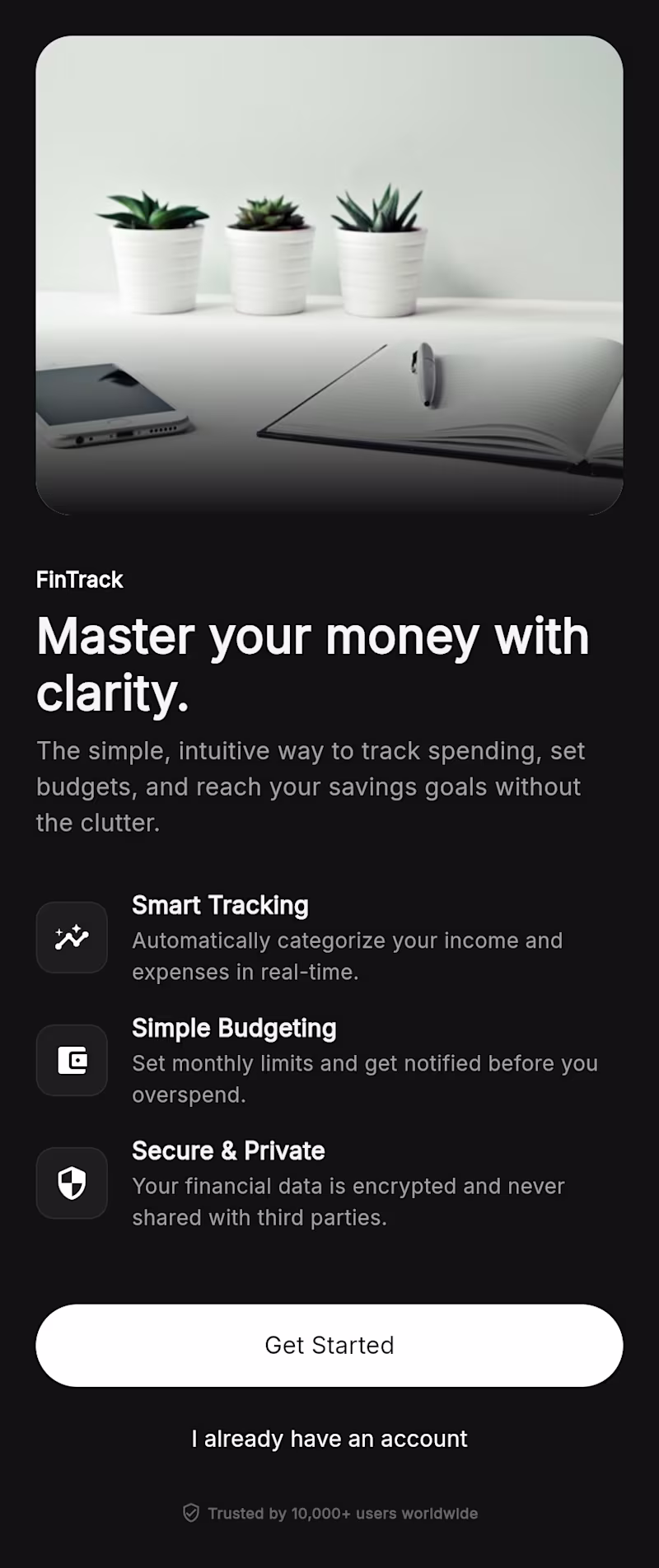 Cover image for FinTrack is a high-fidelity mobile
