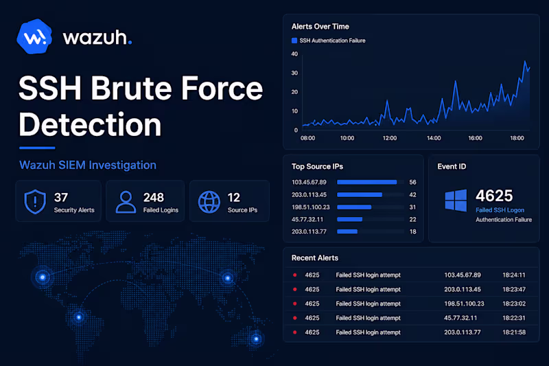 Cover image for Wazuh Triage: SSH Bruteforce Lab