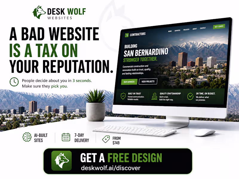 Cover image for Launch creative for DeskWolf Websites,
