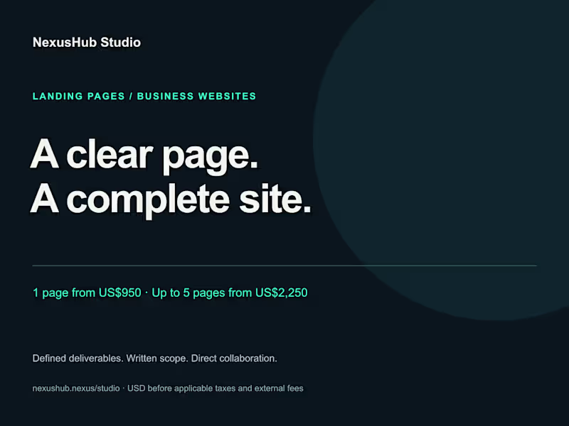 Cover image for Landing Page or Business Website — Clear Scope