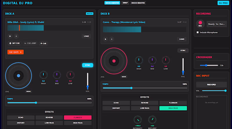 Cover image for DJ Flux – Full-Stack Interactive