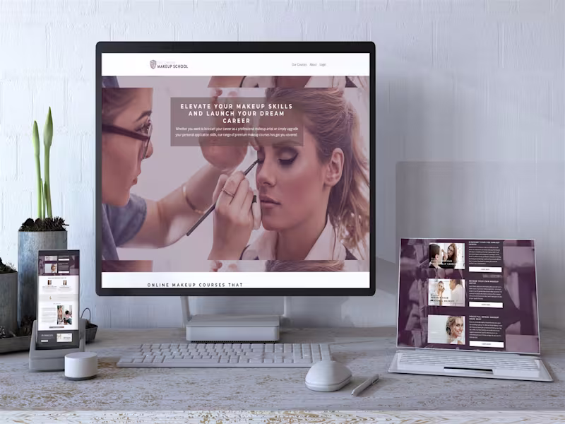 Cover image for Kajabi Beauty-Education Website for The Online Makeup School
