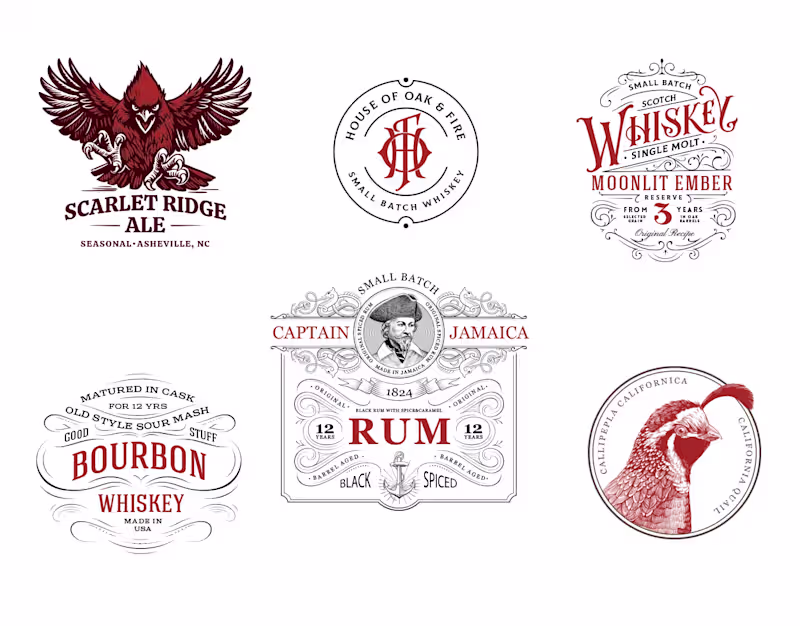 Cover image for Vintage Alcohol Logos — Engraving & Custom Lettering